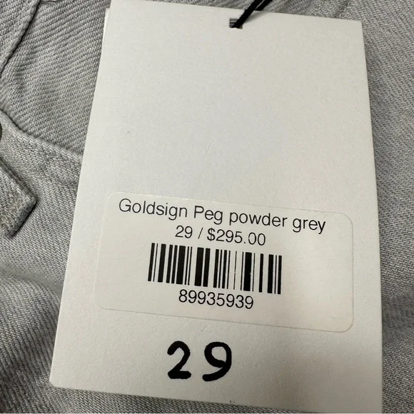 Goldsign ⭐️ NEW Powder Grey Peg Denim Jeans Sz 29